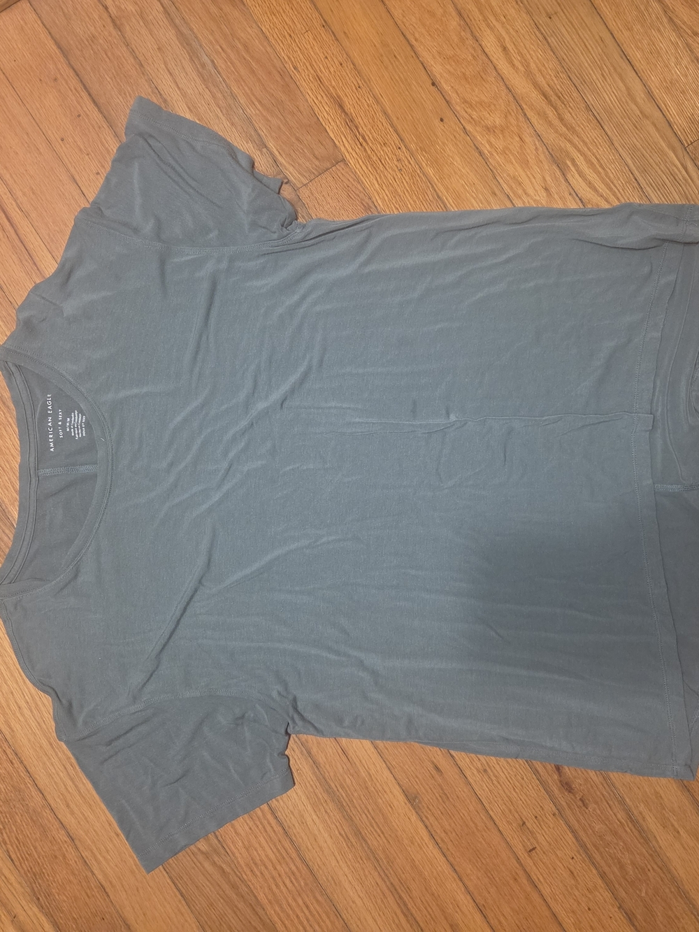 American Eagle Outfitters Short Sleeve Crew Tee in Slate Blue-Green